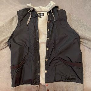 Vans-fleece hooded sweatshirt with vest detail, barely worn in great condition